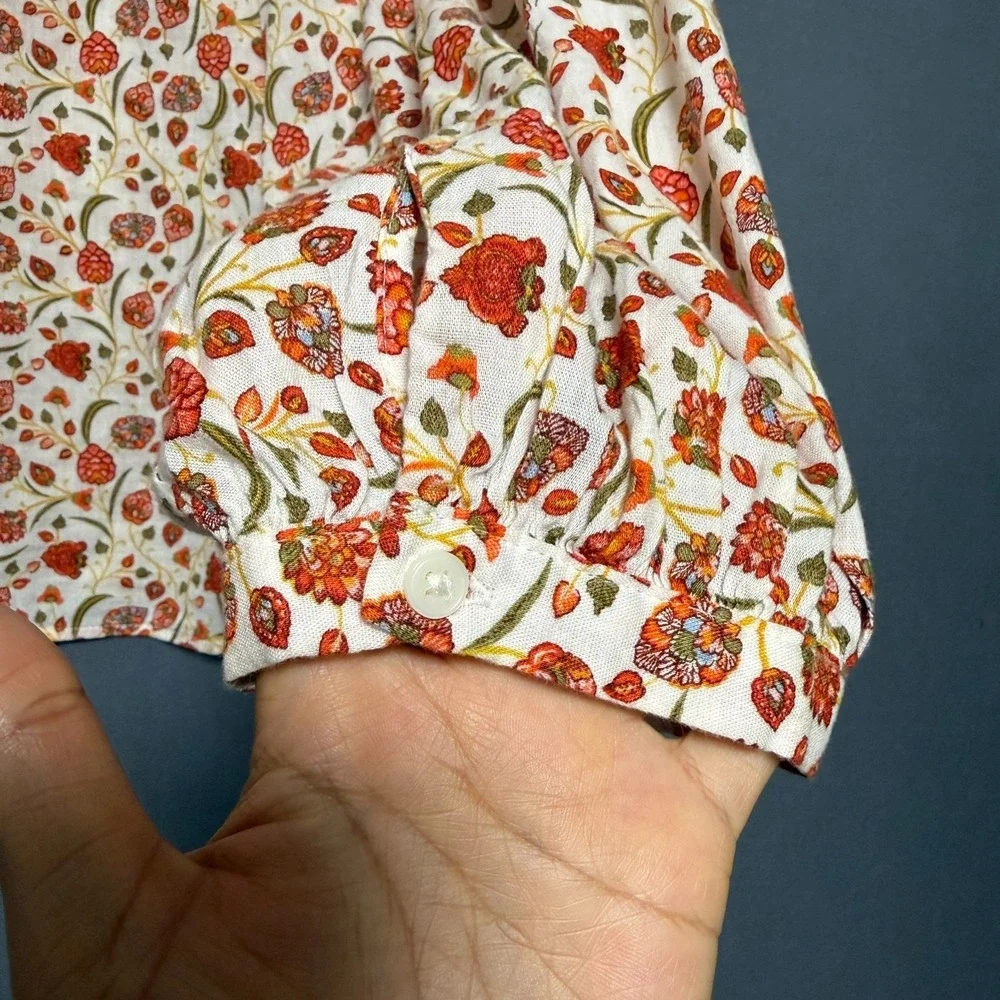Old Navy Blouse XXL Floral Boho Cottagecore Peasant Prairie Mori Kei Casual Chic